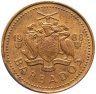 Купить Барбадос  5 центов (cents) 1988