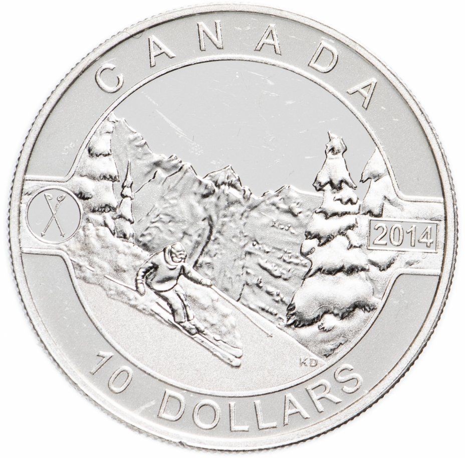 купить Канада 10 долларов 2014 "О,Канада! Катание на лыжах по склонам Канады"