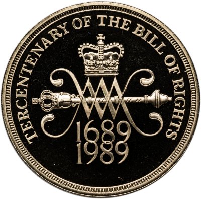 купить Великобритания 2 фунта (pounds) 1989 "300 лет "Биллю о правах" Англии"