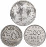 Купить Германия (Веймарская республика) набор из 50 рейспфенингов, 200 и 500 марок 1921-1923