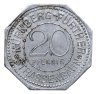 Купить Германия (Нюрнберг) нотгельд  20 пфеннигов 1921 "Башня Люгинсланд" трамвайный жетон