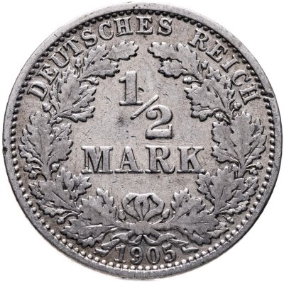 купить Германия 1/2 марки (mark) 1905 А