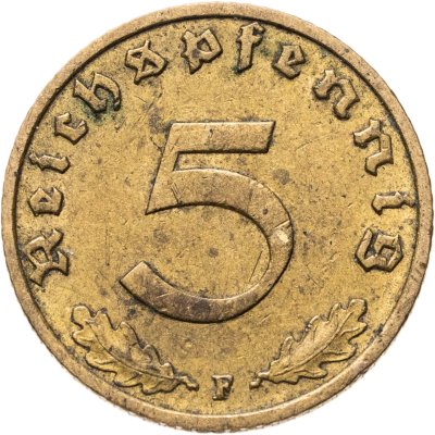 купить Германия (Третий рейх) 5 рейхспфеннигов (reichspfennig) 1938 F