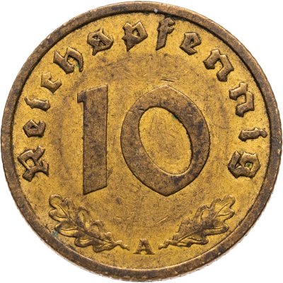 купить Германия (Третий рейх) 10 рейхспфеннигов (reichspfennig) 1939 A