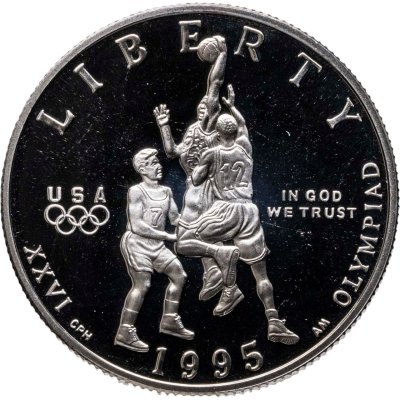купить США 50 центов (1/2 доллара, half dollar) 1995 "XXVI летние Олимпийские Игры, Атланта 1996 - Баскетбол"