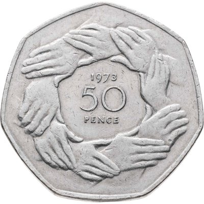 купить Великобритания 50 пенсов (pence) 1973 Вступление в Европейское Экономическое Сообщество