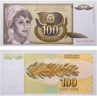 купить Югославия 100 динаров 1991 (Pick 108)
