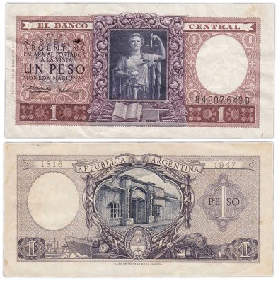 купить Аргентина 1 песо 1947