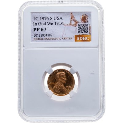 купить США 1 цент (cent) 1976 S "Lincoln Memorial Cent" в слабе DNC PF67