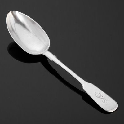 купить Ложка столовая лаконичной формы, металл, Мастер Николай Павлович Павлов (НП), Российская империя, 1899-1908 гг.