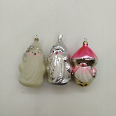 купить Набор из трех елочных игрушек, стекло, роспись, Московский завод ёлочных украшений, СССР, 1970-1990 гг.