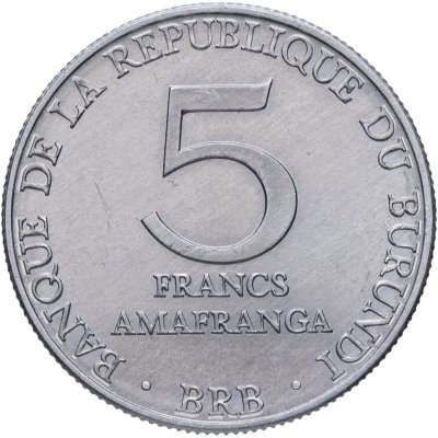 купить Бурунди 5 франков (francs) 1976