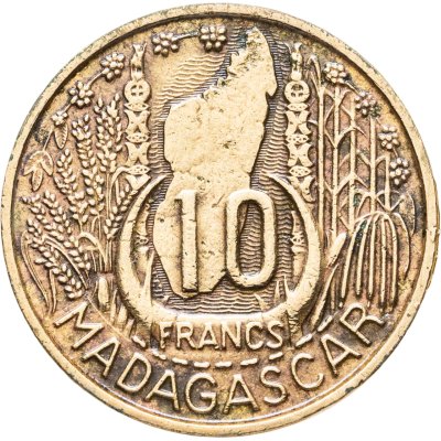 купить Мадагаскар 10 франков (francs) 1953