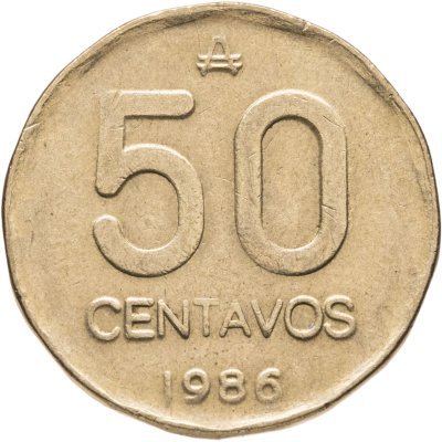 купить Аргентина 50 сентаво (centavos) 1986