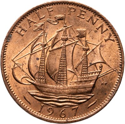 купить Великобритания 1/2 пенни (penny) 1967