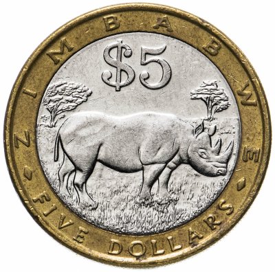 купить Зимбабве 5 долларов (dollars) 2001