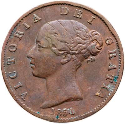 купить Великобритания 1/2 пенни (penny) 1854