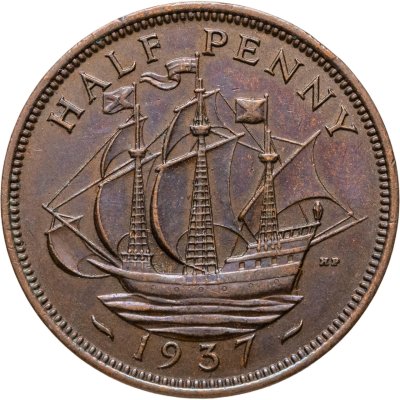 купить Великобритания 1/2 пенни (penny) 1937