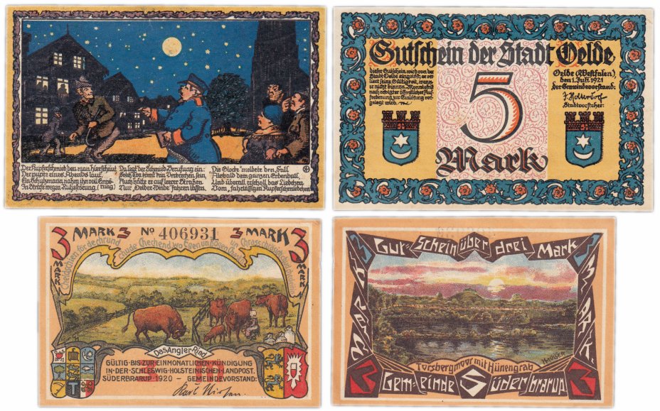 купить Германия (разные земли) набор из 2-х нотгельдов 1919