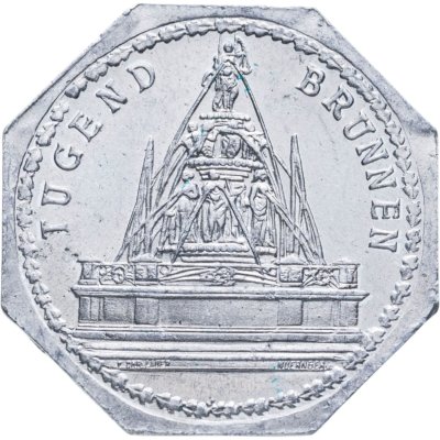 купить Германия (Нюрнберг) нотгельд 20 пфеннигов 1921 "Фонтан добродетели" трамвайный жетон