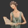 Купить Статуэтка на деревянной подставке в стиле Art Deco?  "Леди, читающая книгу", Venusarte, бисквит, крашение, Португалия, 1980-2000 гг.
