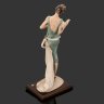 Купить Статуэтка на деревянной подставке в стиле Art Deco?  "Леди, читающая книгу", Venusarte, бисквит, крашение, Португалия, 1980-2000 гг.