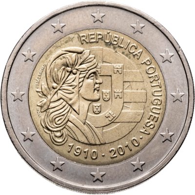 купить Португалия 2 евро 2010 "100 лет Португальской Республике"