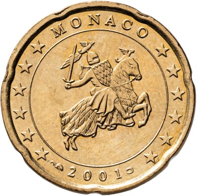 купить Монако 20 центов (cents) 2001