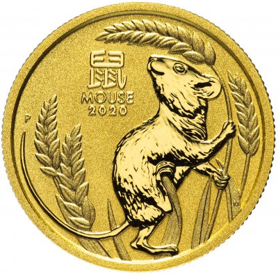 купить Австралия 25 долларов 2020 "Восточный календарь - Год мыши (крысы)" [1/4 унции золота 999 пробы]