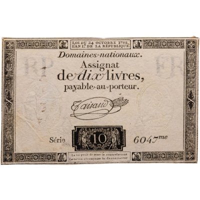 купить Франция, ассигнат 10 ливров 1792