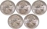Купить США набор из 5-ти монет 1/4 доллара (25 центов, квотер) 2023 P Американские женщины