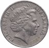 Купить Австралия 20 центов (cents) 1999-2008 Пожилая королева