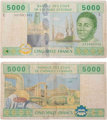 купить КФА (CFA) Камерун 5000 франков 2002