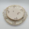 Купить Набор сервировочный, (3 десертные тарелки и блюдо с ручками), украшенный цветочным декором, фарфор, роспись, золочение, Западная Европа, 1880-1910 гг.