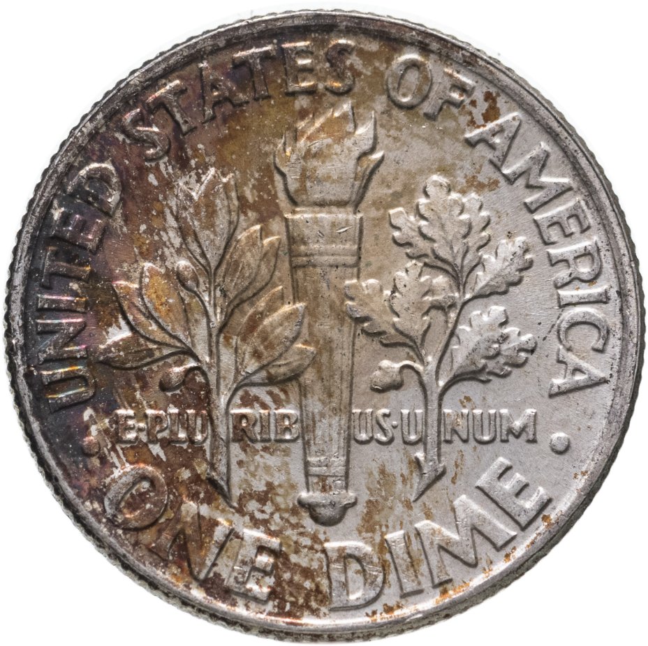 Монета США 10 центов (дайм, one dime) 1962 "Silver Roosevelt Dime ...