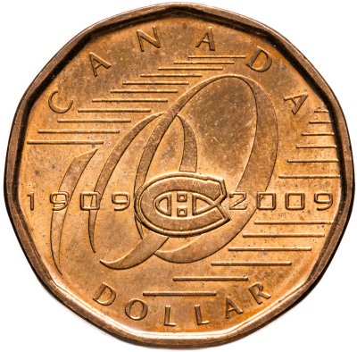 купить Канада 1 доллар (dollar) 2009 "100 лет хоккейному клубу Монреаль Канадиенс"