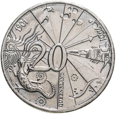 купить Австралия 20 центов 2001 "Столетие федерации - Квинсленд"