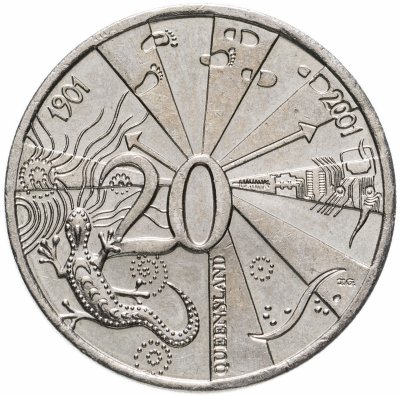 купить Австралия 20 центов (cents) 2001 "Столетие Федерации - Квинсленд"
