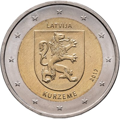 купить Латвия 2 евро 2017 "Исторические области Латвии - Курземе"