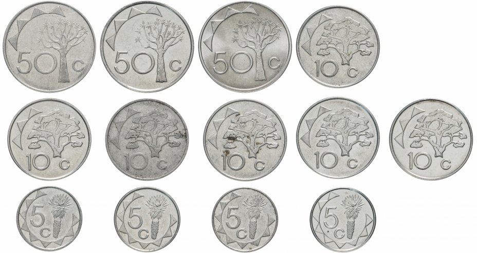 купить Намибия набор из 13 монет 1993-2015