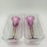 Купить Набор из двух ликерных рюмок марганцевого цвета на высокой ножке, стекло, золочение, Европа, 1990-2000 гг.