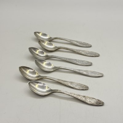 купить Набор кофейных ложек на 6 персон "Пламя", мНЦ (медь-никель-цинк), Кольчугинский завод цветных металлов, СССР, 1960-1990 гг.