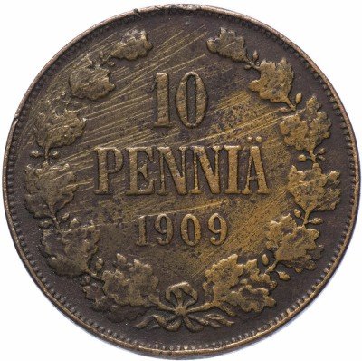 Купить Для Финляндии 10 пенни 1909