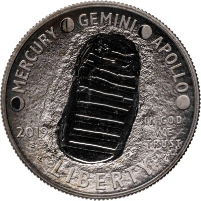 купить США 50 центов (1/2 доллара, half dollar) 2019 "50 лет полёта Аполлон-11 на Луну" Знак монетного двора: "S" - Сан Франциско