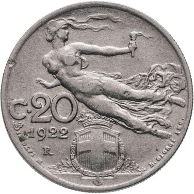 купить Италия 20 чентезимо (centesimi) 1922
