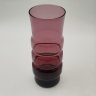 Купить Вазочка марганцевого оттенка, цилиндрической формы с перехватами, цветное стекло, СССР, 1970-1990 гг.