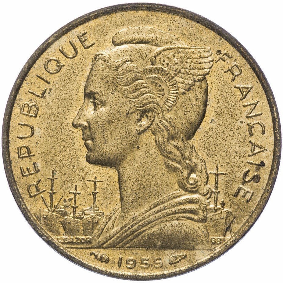 купить Реюньон (заморский регион Франции) 20 франков 1955