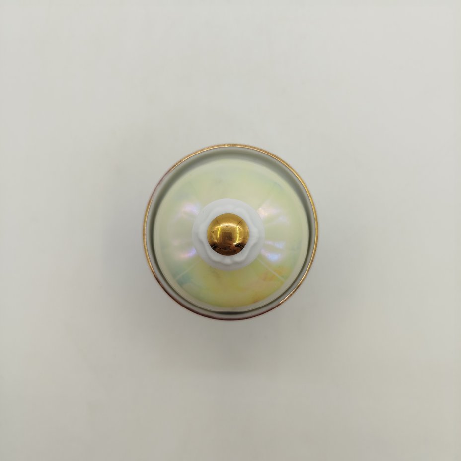 купить Горчичница с растительным декором, фарфор, крытье, золочение, люстр, деколь, Fortuna Eisenberg, ГДР, 1960-1973 гг.