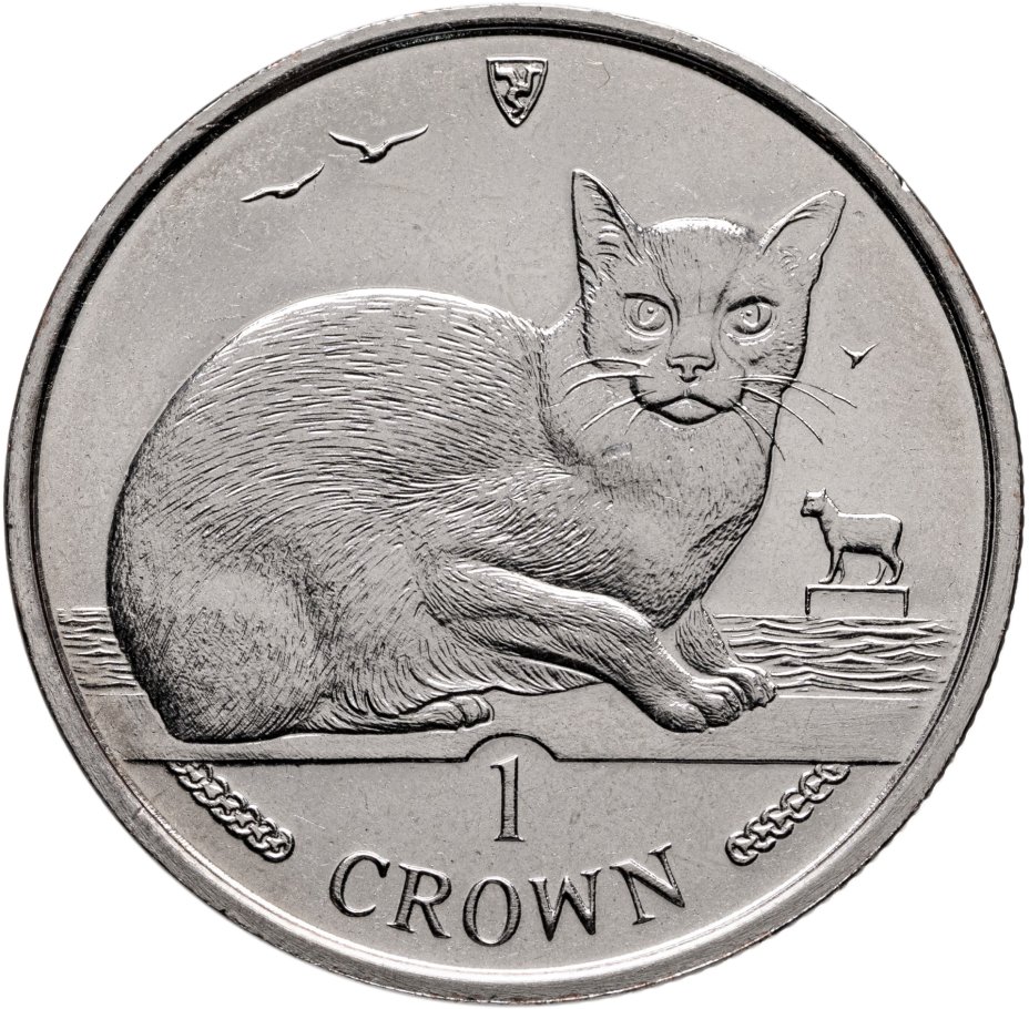 Купить Остров Мэн 1 крона (crown) 1996 "Кошки - Бурманская кошка"