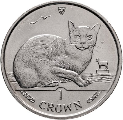 купить Остров Мэн 1 крона (crown) 1996 "Кошки - Бурманская кошка"